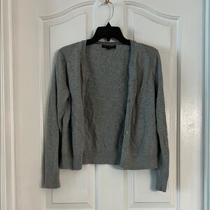 Banana Republic Gray Cardigan Sweater Lightweight Knit